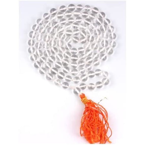 Original Quartz Sphatik Crystal Jap Mala/Prayer Beads (Approx. 5~6 mm), Jaap Mala