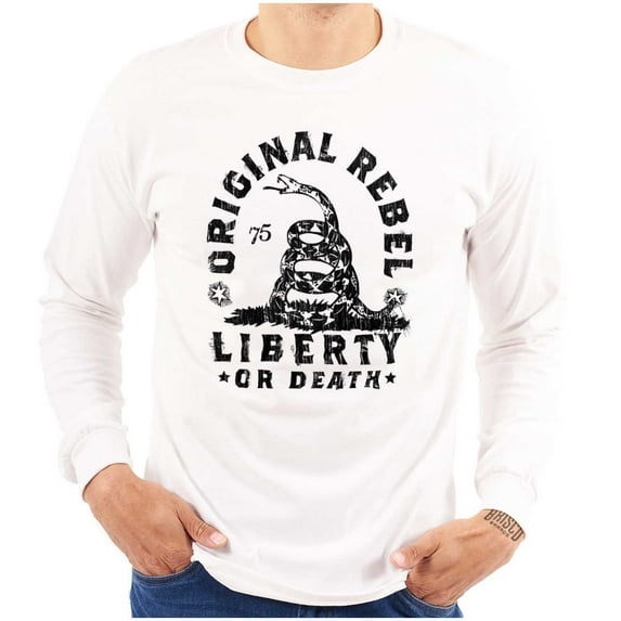 Original Rebel Liberty Death Gadsden Plus Size Long Sleeve Graphic Tee Shirt Brisco Brands 3X