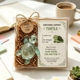 thumbnail image 1 of Original Recycled Glass Support Turtle, Emotional Support & Mindfulness Gift, Handmade Sea Turtle Resin Decor for Friends, Coworkers, Women,(2PCS), 1 of 4