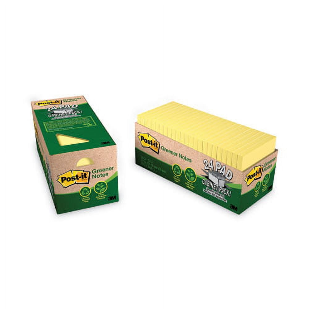 Original Recycled Note Pad Cabinet Pack, 3" x 3", Canary Yellow, 75 Sheets/Pad, 24 Pads/Pack | Bundle of 2 Packs