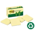 thumbnail image 1 of Original Recycled Note Pads, 3" x 3", Canary Yellow, 100 Sheets/Pad, 12 Pads/Pack | Bundle of 10 Packs, 1 of 7