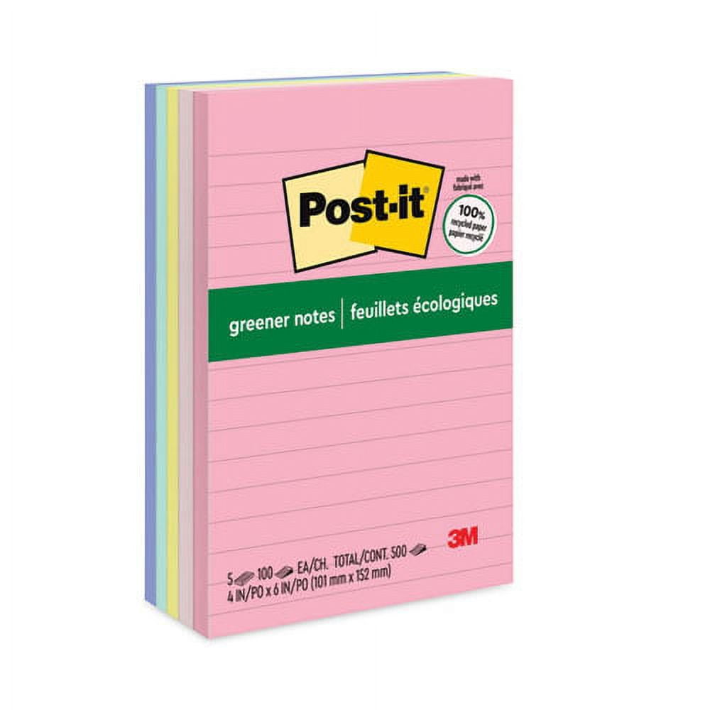 Original Recycled Note Pads, Note Ruled, 4" x 6", Sweet Sprinkles Collection Colors, 100 Sheets/Pad, 5 Pads/Pack | Bundle of 2 Packs