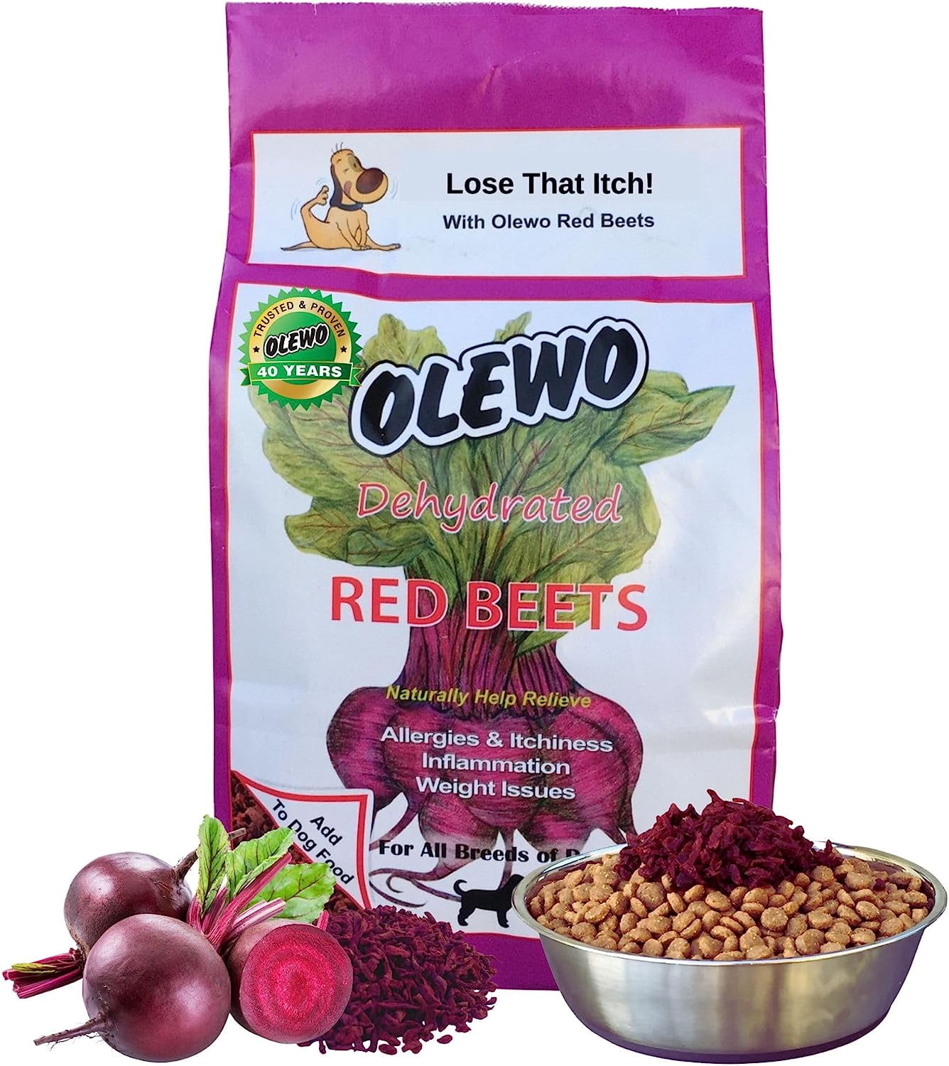 Original Red Beets for Dogs Natural Anti Itch for Dogs, Dog Food