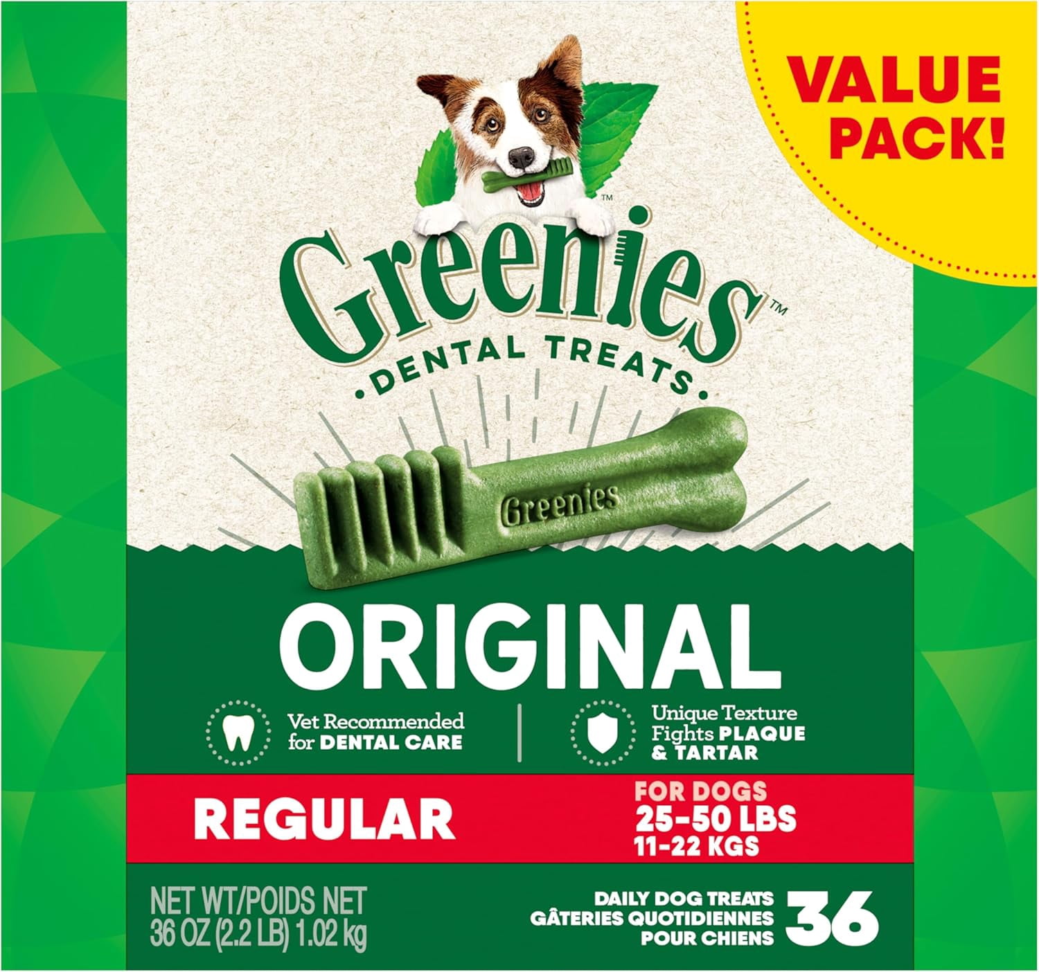 Picture of Original Regular Natural Dog Dental Care Chews Oral Health Dog Treats ...