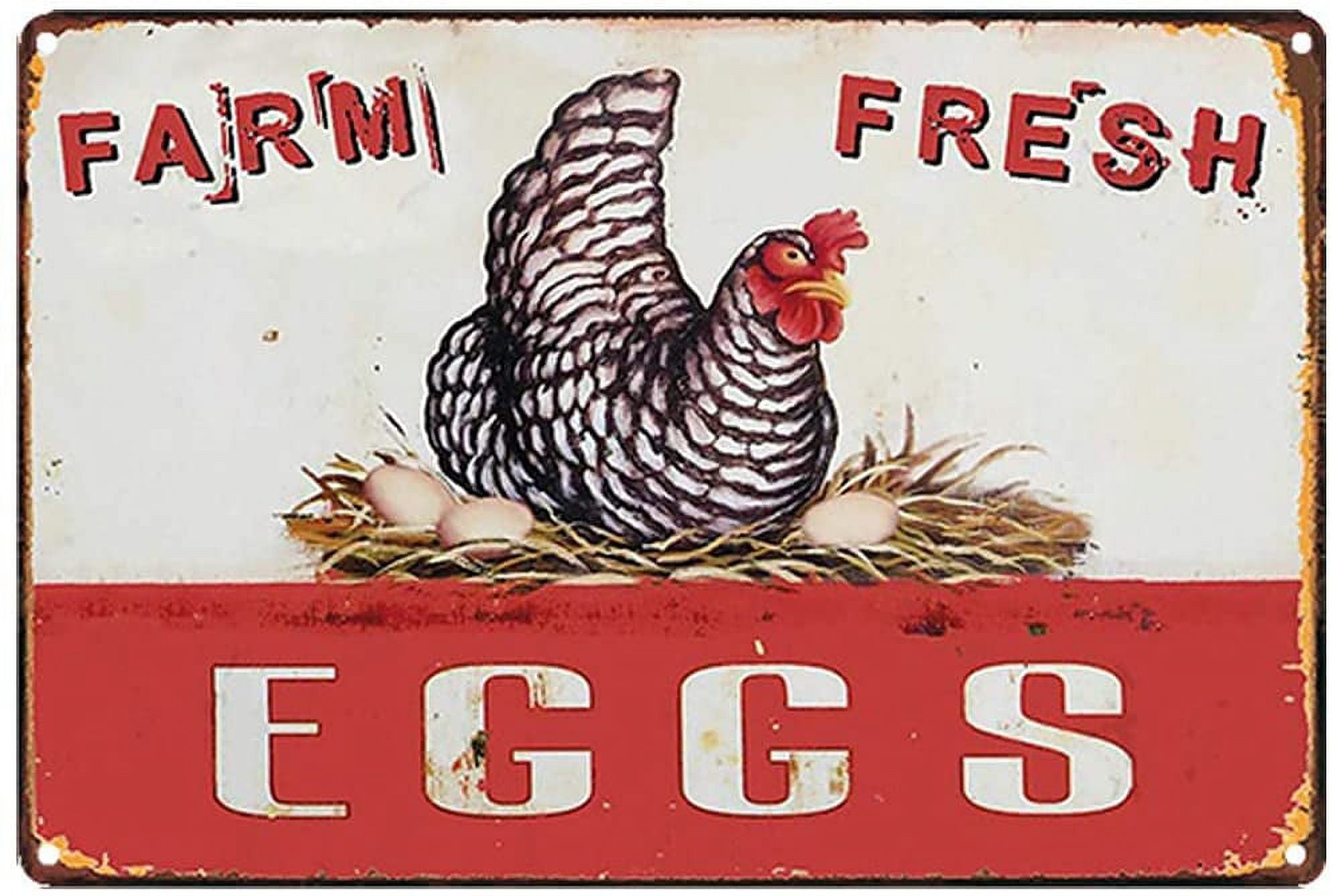 Farm Fresh Eggs Metal Sign – 8x12 Inch Retro Tin Bar Decor For Kitchen, Country Home