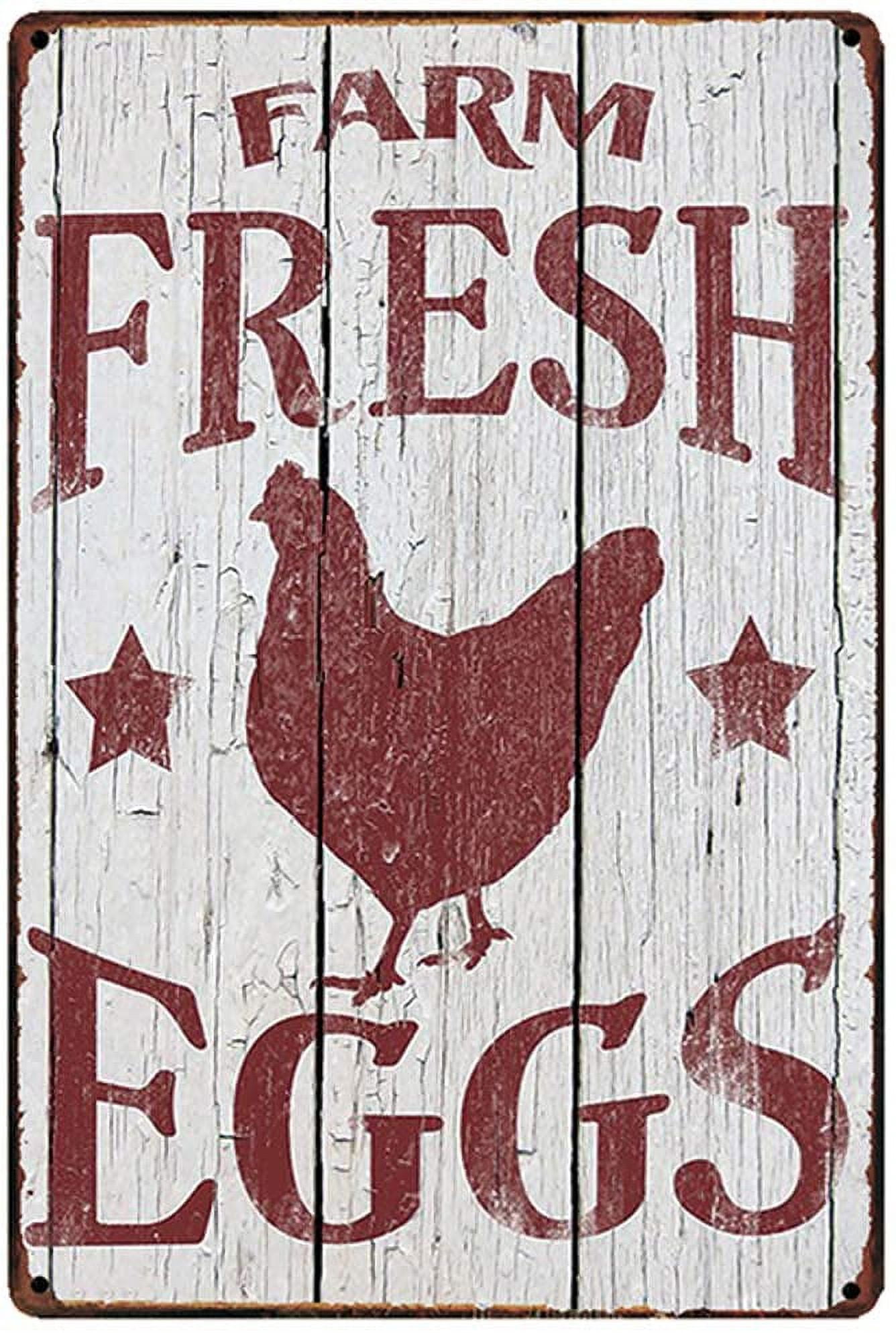 "Fresh Eggs" Rustic Farmhouse Metal Tin Sign - 8x11 Inch Wall Art For Kitchen, Coop, Or Cabin (Style A720) 10 thumbnail image
