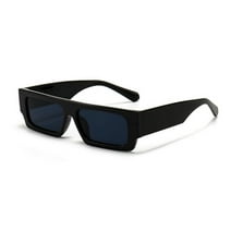 Original Retro Narrow Rectangular Frame Designer Classic Trendy Cool Dark Black UV400 Protection Thick Sunglasses for Men Women 90’s Hip Hop Shades Square Unisex Polarized Sunnies Sunglasses