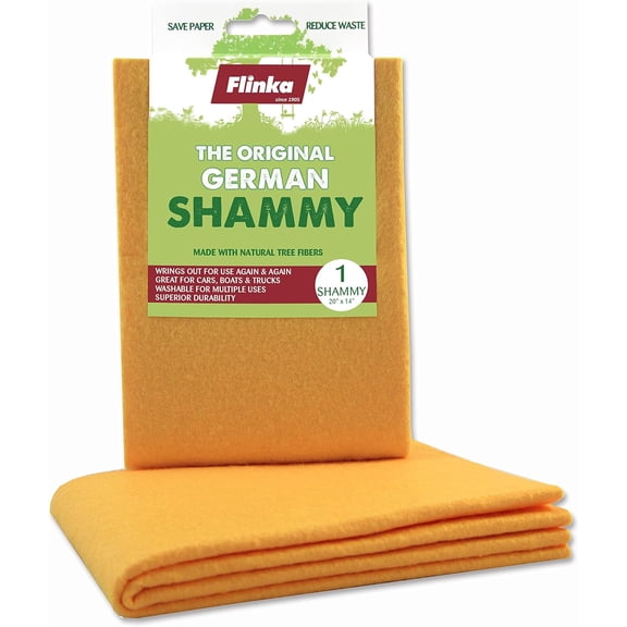 The Original Reusable Shammy Cloth 20" x 14" - Super Absorbent Chamois Towel - Great for Cars, Boats, Trucks, and RVs - Natural Viscose Sponge Cloth - Eco Friendly (1 Pack)