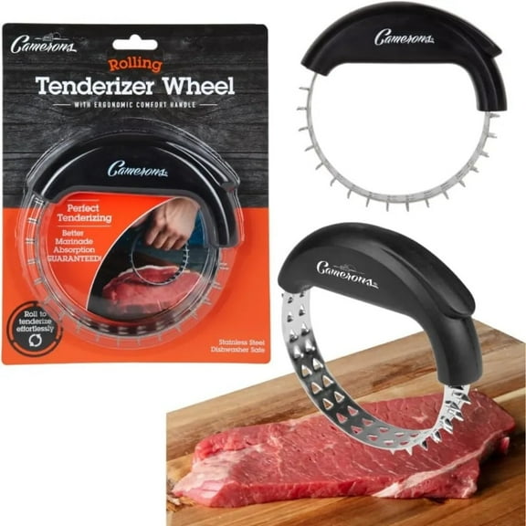 The Original Rolling Meat Tenderizer Tool- Stainless Steel Blades Break Down Tendons in Beef, Poultry, Steaks and More- Easier Than Hammer, Mallet, or Pounder- Dishwasher Safe