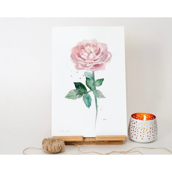 Original Rose,Painted Artwork, One,Of,A,Kind Original, Unique Wall Art, Botanical, Plant, 24x36 UNFRAMED