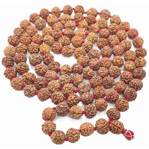 Ankita Gemstones Rudraksha Mala Brown, 16 in Rosary Beads, 108 Beads