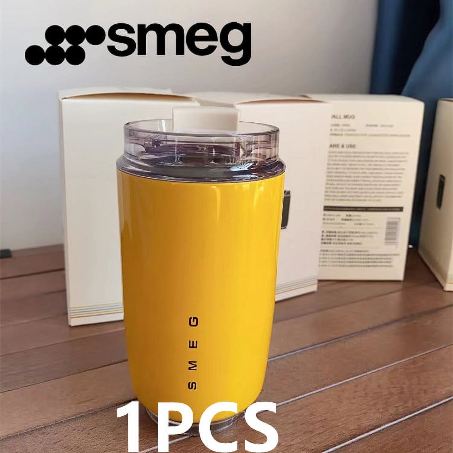 Original SMEG Hot Coffee Insulated Stainless Steel Thermal Glass Mug