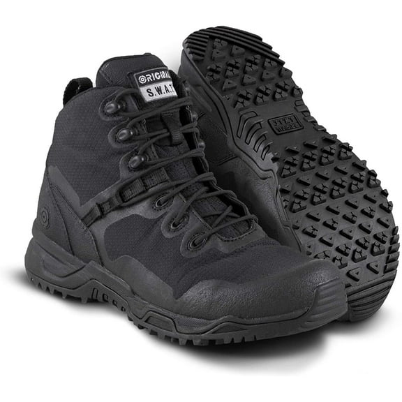 Original SWAT Alpha Fury 6" Tactical Boot | High Performance Light Weight Duty Shoes | Airport Friendly - Black