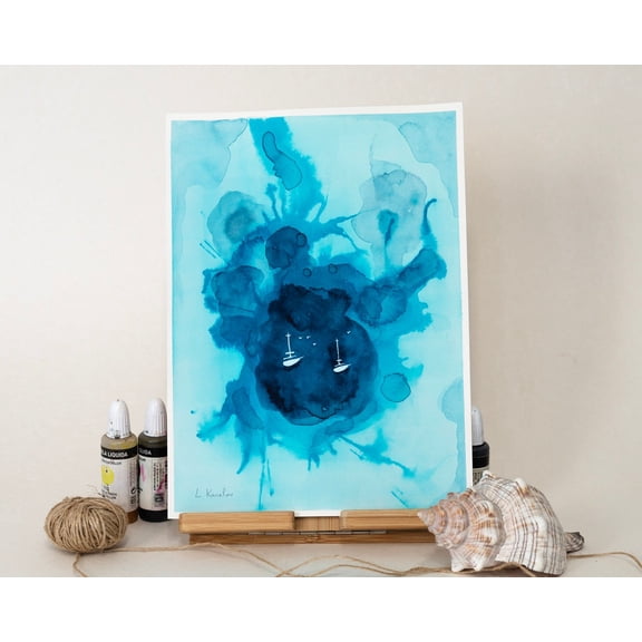 Original Sailboat,Painted Artwork, One,Of,A,Kind Original, Unique Wall Art, Nautical Decor, 12x18 UNFRAMED