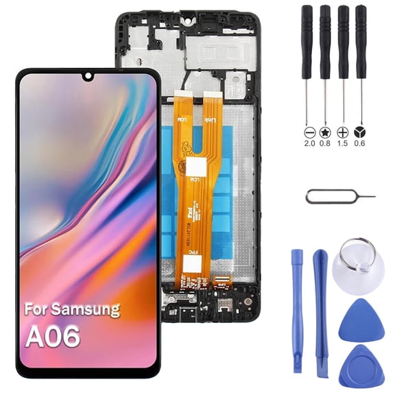 Original for Samsung Galaxy A06 Screen Replacement SM-A065F, SM-A065F/DS, SM-A065M, SM-A065M/DS 6.7 LCD Display Touch Digitizer Glass Assembly(Black with Frame)