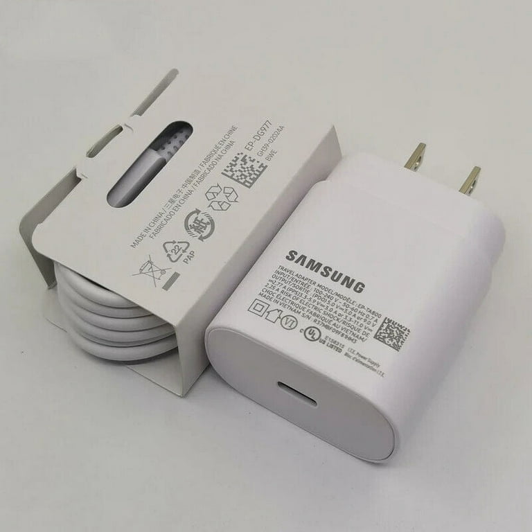SAMSUNG 25W USB-C Super Fast Cargador para Galaxy S20 S10 S9 Note 10+ 5G  Note9