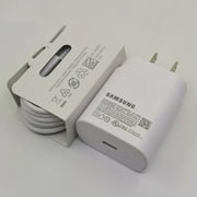 Original Samsung Galaxy A71 USB C Super Fast Wall Charger, PD 25W Super Fast Charger Block wit USB C Type C Charger Fast Charging Cable - White