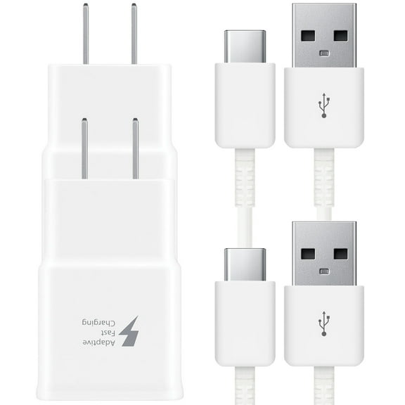 Original Samsung Galaxy Fast Charger, 2-Pack Fast Charging Wall Charger Plug with USB Type C Cable for Samsung Galaxy S9 S9+ S8 S8+ S10 S10+ S20 S20+ Note 10 Note 9 Note 8, Fast Charger for Samsung