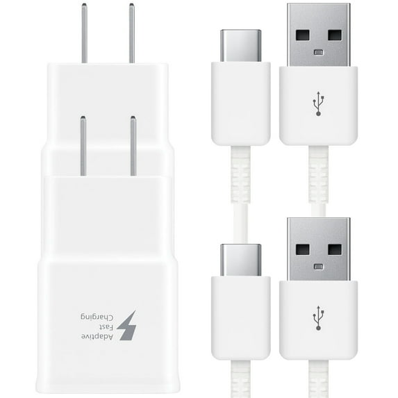 Original Samsung Galaxy Fast Charger, 2-Pack Fast Charging Wall Charger Plug with USB Type C Cable for Samsung Galaxy S9 S9+ S8 S8+ S10 S10+ S20 S20+ Note 10 Note 9 Note 8, Fast Charger for Samsung