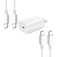 thumbnail image 1 of Original Samsung Galaxy S22+ Super Fast Charger USB Type C Kit, PD 25W Type C Wall Charger and 2x USB C to USB C Fast Charging Cable [ 3ft & 6ft ] - White, 1 of 3
