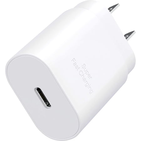 Original Samsung Galaxy S8 USB-C Super Fast Charging Power Adapter-25W PD Charger Block ( Cable Not Included ) - White