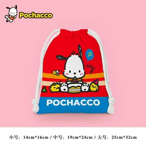 Original Sanrio Drawstring Bag Kulomi Cinnamoroll Cartoon Printing High Capacity String Backpack Portable Storage Bag Gifts