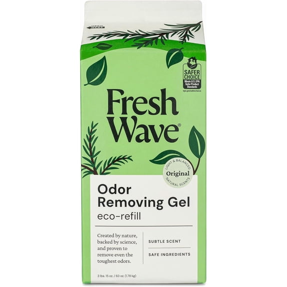 Original Scent Odor Removing Gel Refill, 63 oz. | Safer Odor Absorbers for Home, Cooking, Trash, & Pets Areas | Natural Plant-Based Odor Eliminator