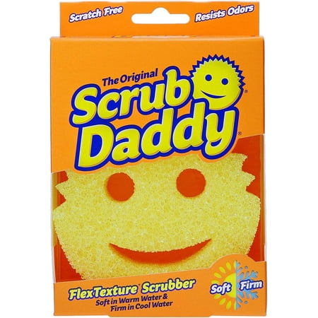 The Original Scrub Daddy - FlexTexture Sponge, Soft in Warm Water, Firm in Cold, Deep Cleaning, Dishwasher Safe, Multi-use, Scratch Free, Odor Resistant, Functional, Ergonomic- 1ct