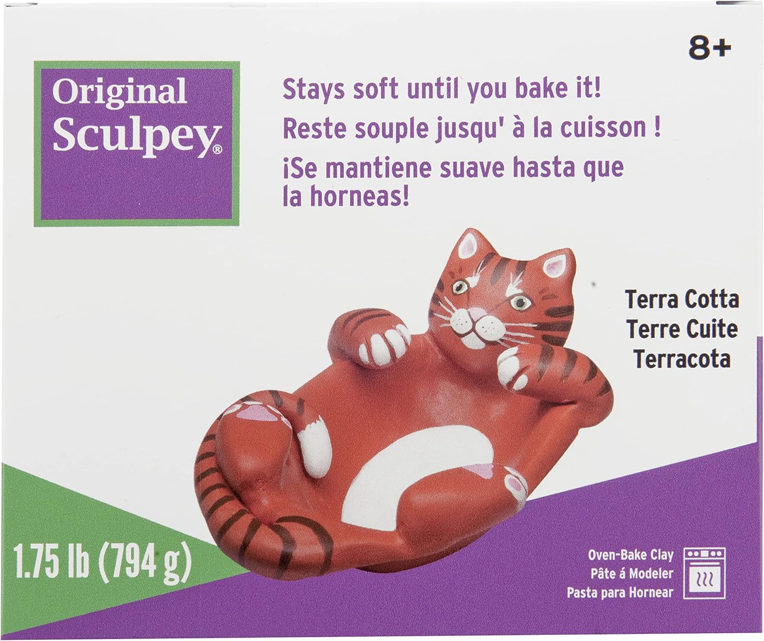 Original Sculpey Terra Cotta, Non Toxic, Polymer Clay, Oven Bake Clay, 1.75 Pounds Great For