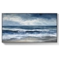 thumbnail image 1 of Original Sea Landscape Oil Painting Large Wall Art Abstract Blue Sky Wall Art Gray Beach Wall Art Modern Living Room Wall Home Decor,Unstretched,Frameless,(51*102cm)20*40Inches, 1 of 5