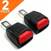 Universal Car Seat Belt Extender Buttons, 2-Pack Seatbelt Buckle Extension Clips for Auto Comfort, Black