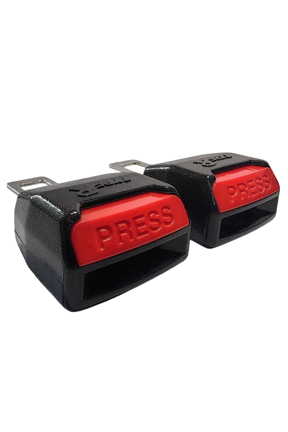 Universal Car Seat Belt Extender Buttons, 2-Pack Seatbelt Buckle Extension Clips for Auto Comfort, Black