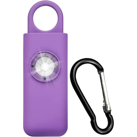 The Original Self Defense Siren Safety Alarm for Women, Men, Children, Teens, & Elderly w/SOS LED Light & Carabiner. Self Defense Siren Keychain by Spartan Defense. Purple