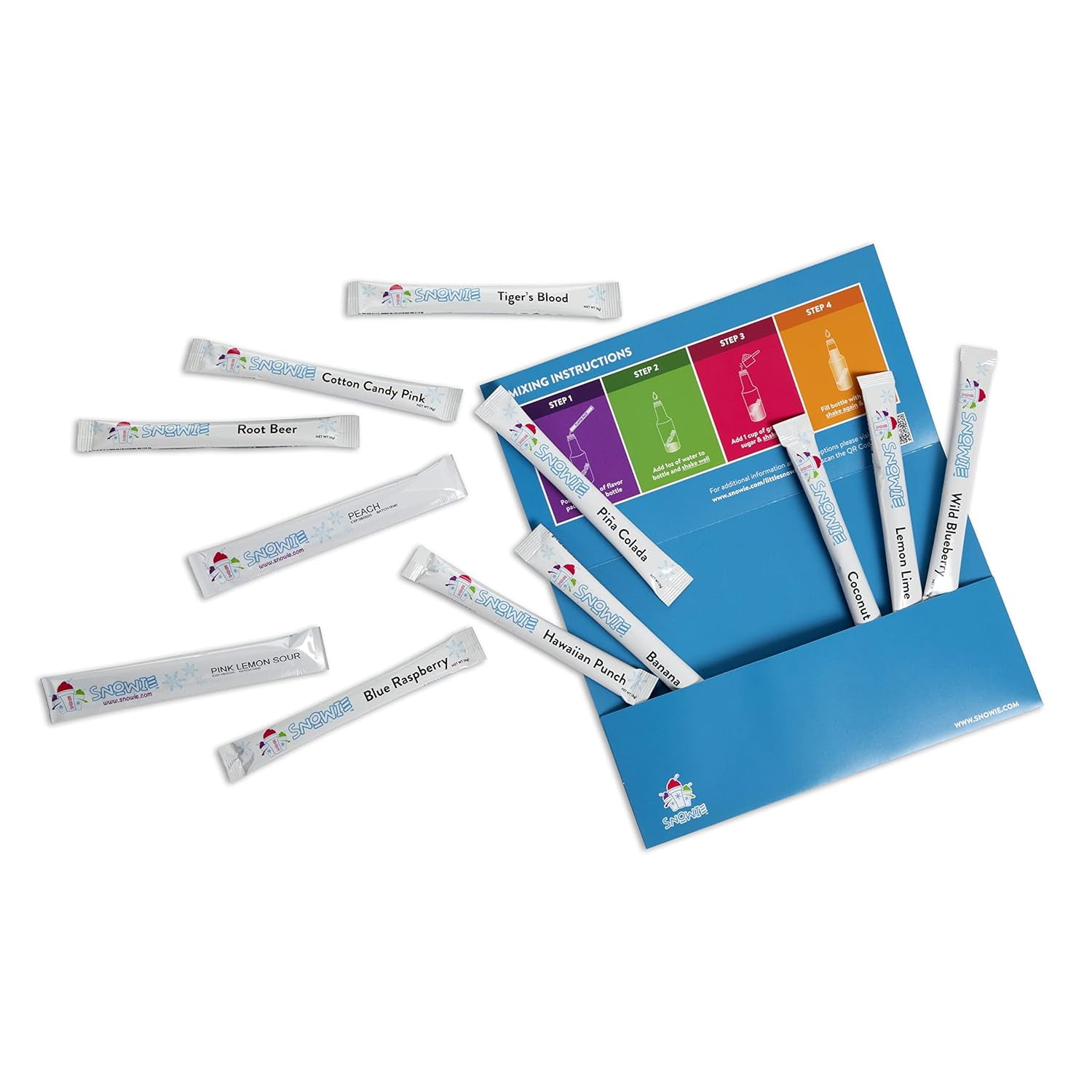 Original Shaved Ice Snow Cone Flavor Syrup Powder Sticks 12 Pint Pack