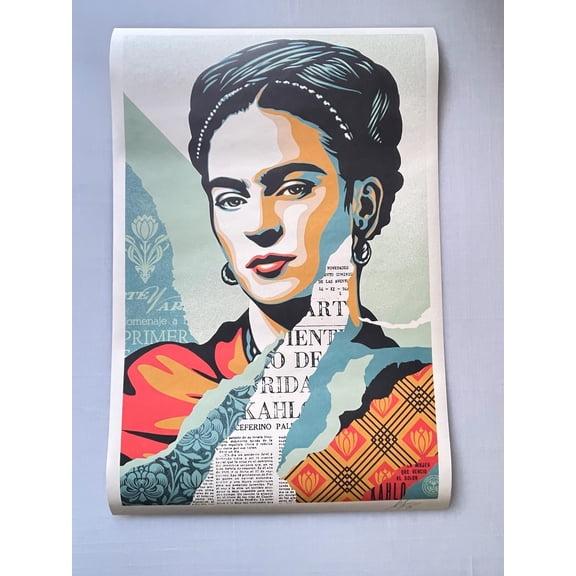 Original Shepard Fairey Signed Offset Lithograph OBEY Graffiti Art, Unframed Canvas