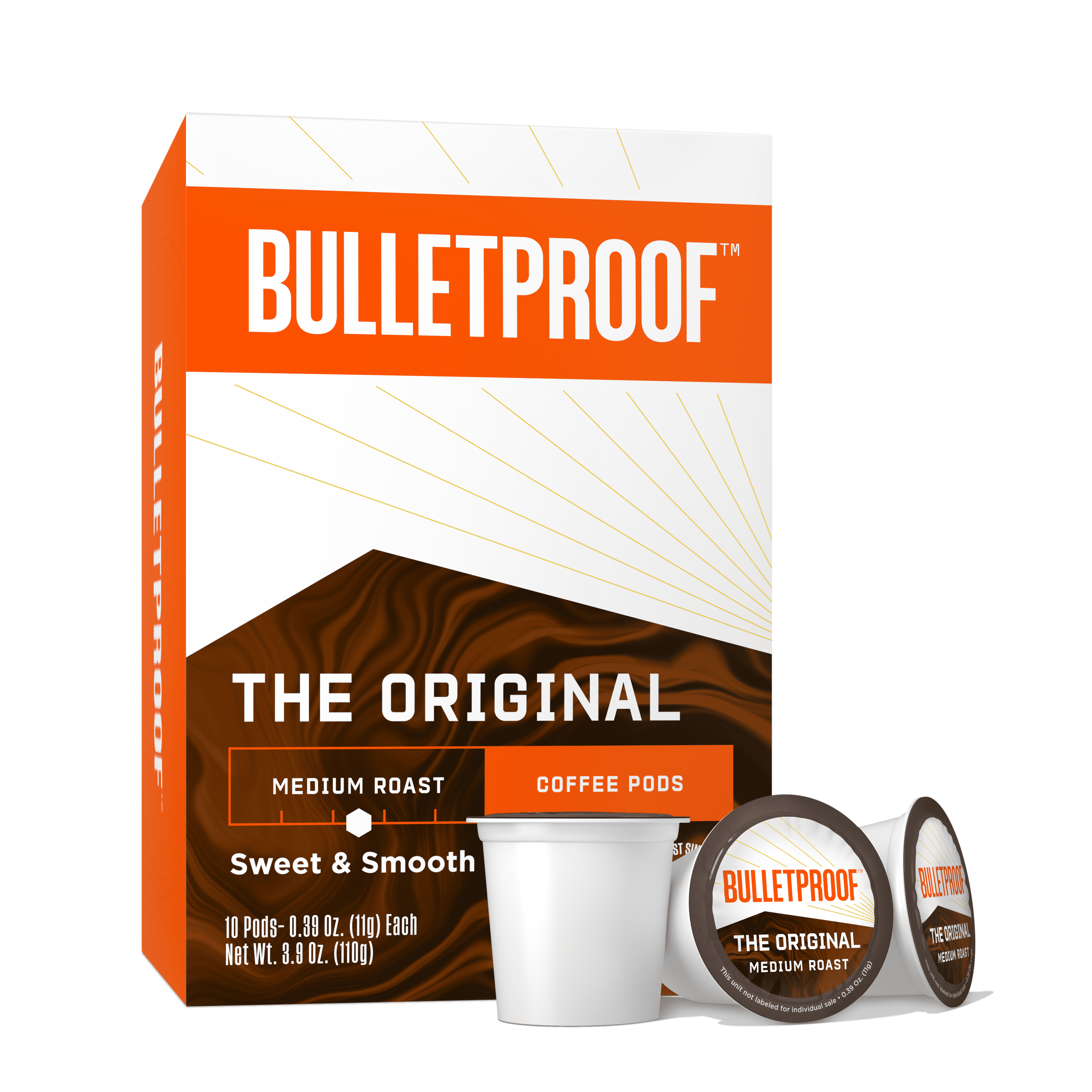 Bulletproof Original Keto Coffee Pods, Medium Roast, 10-Count, 100