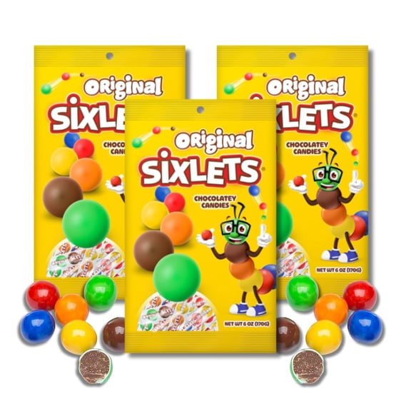 Original Sixlets - Ball Tube Peg Bag - 6oz. Bags  (Pack of 3)