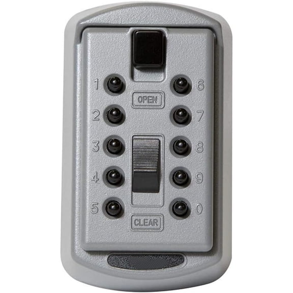 Original Slimline Push Button Combination Permanent Key Lock Box, 2-Key, Titanium Gray