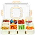 thumbnail image 1 of Original Snackle Box Container - 10-Compartment Snack Divided Serving Tray with Lid & Handle, 2 Dressing Containers, Perfect for Picnic Party, Leak-Proof, Dishwasher Safe, BPA-Free, 1 of 7