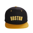 thumbnail image 1 of Original Snapback Custom American Cities State Letters Ajustable Flat Visor Cap (Boston Black Gold, White Gold), 1 of 3