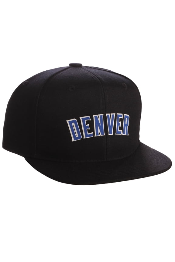 Original Snapback Custom American Cities State Letters Ajustable Flat Visor Cap (Denver Black, White Blue)