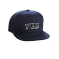 thumbnail image 1 of Original Snapback Custom American Cities State Letters Ajustable Flat Visor Cap (Texas Navy, White Black), 1 of 4