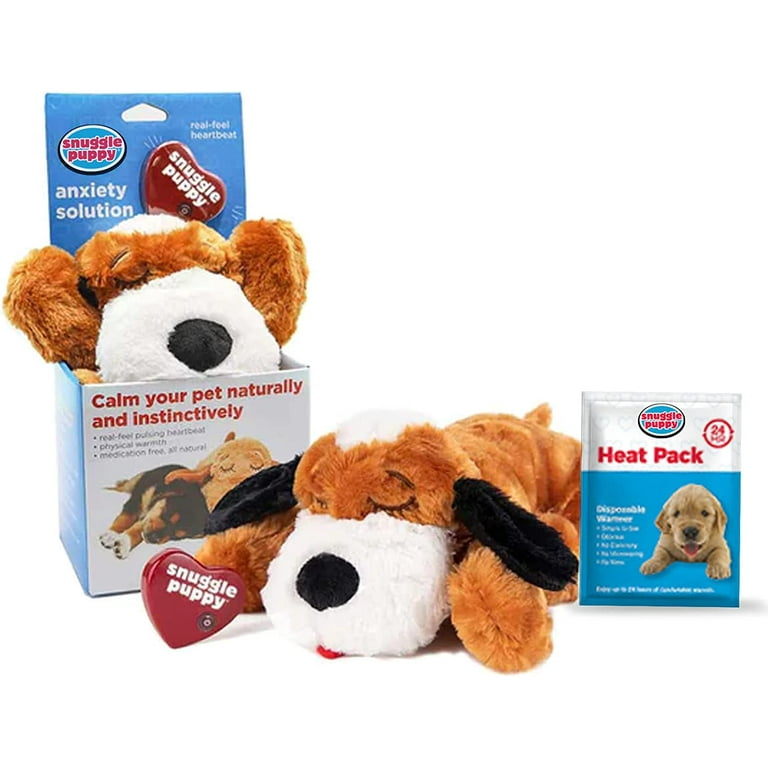Dog Stuffed Animals with Heartbeat,Small Dog Toys for Dog Anxiety Relief