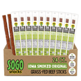 thumbnail image 1 of Original - Iowa Smoked Recipe, Sugar Free Beef Jerky, Grass Fed Beef Sticks. No Artificial Nitrates, Gluten, Soy, MSG, Dairy, or Nuts. Paleo, Whole30, & Keto Snack (24 Cnt), 1 of 9