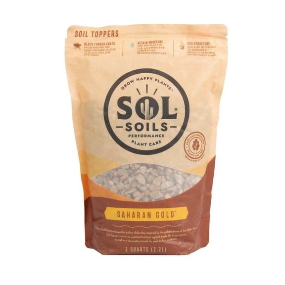 Sol Soils Original Sol Topper - Decorative Grey, Gold & Red Rock Soil Topper for Potted Plants & Succulents, Natural Pest Barrier