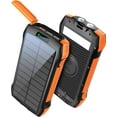 thumbnail image 1 of Original Solar Power Bank for Samsung Galaxy A54 - Portable Charger 33500mAh QC3.0 18W PD 20W Fast Charging, Portable Charger with 10W Wireless 5 Outputs IP67 Waterproof 6W Flashlight, 1 of 5
