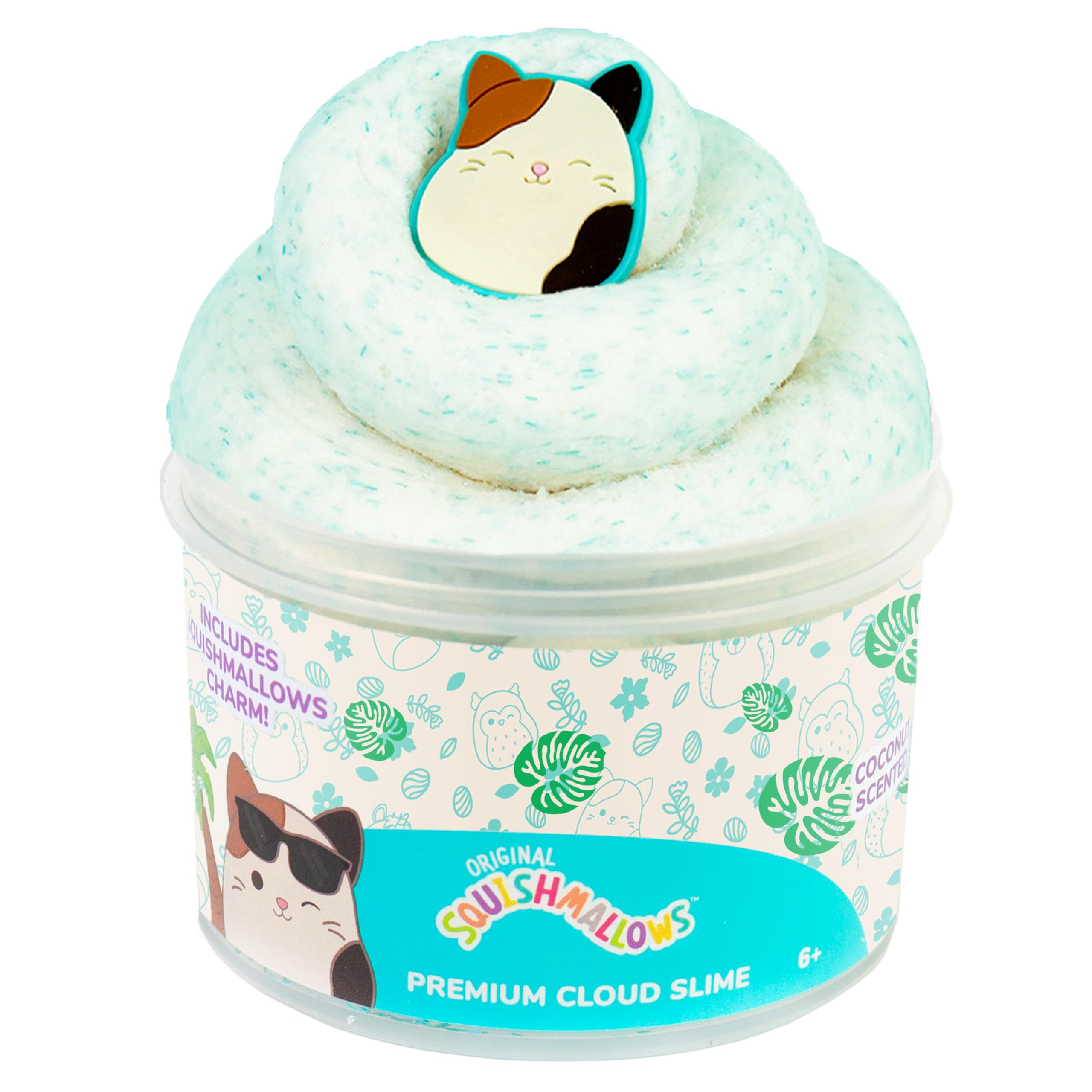 SQUISHMALLOWS Cam The Cat 8 oz. Coconut Scented Slime with Charms