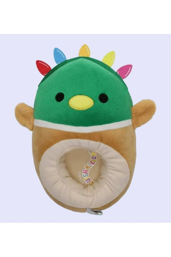 Original Squishmallows Duck with Christmas Lights Plush Slippers - Shoe Size 13-1