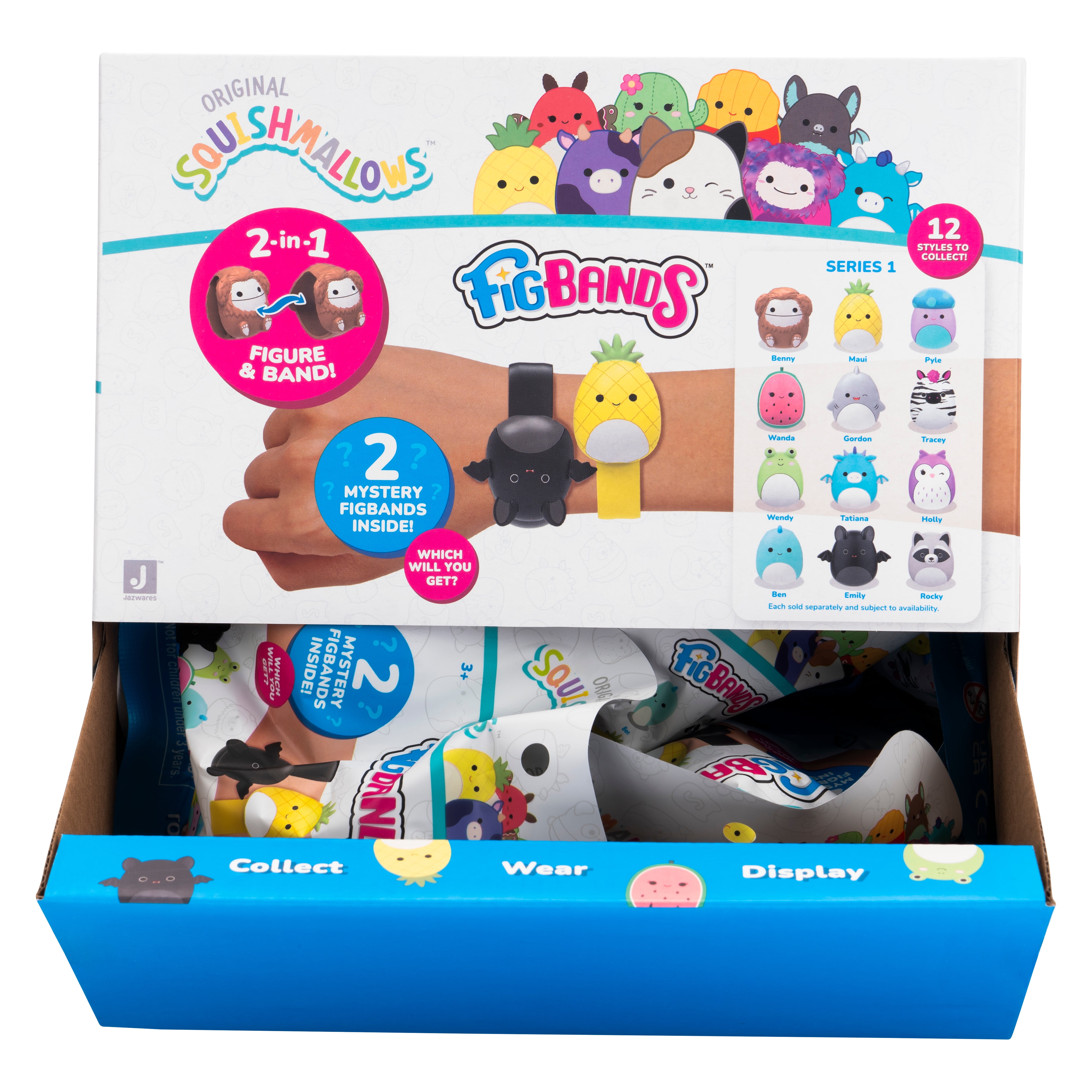 Original Squishmallows FigBands - 2 Mystery FigBands - 2-in-1 Figure and Band - 12 Styles to Collect