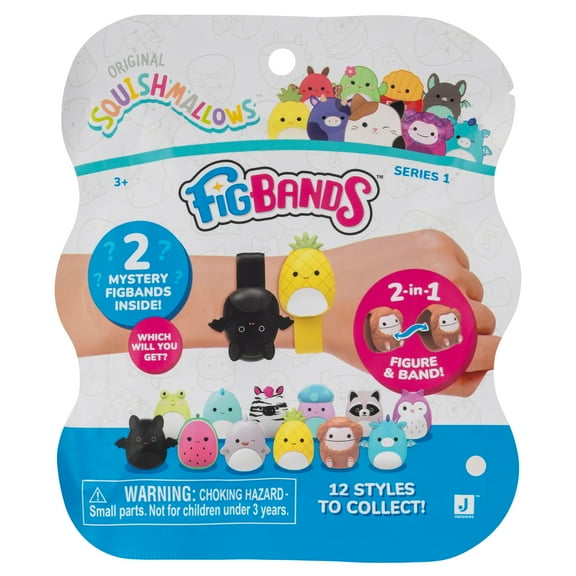 Original Squishmallows FigBands - 2 Mystery FigBands - 2-in-1 Figure and Band - 12 Styles to Collect